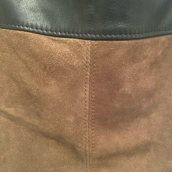 Black and Brown Genuine Leather Shoulder Tote - Picture 2 of 12